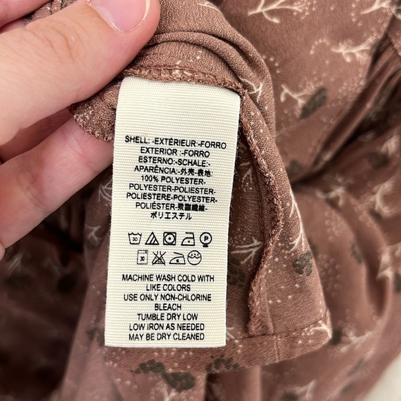 Free People Modern Blouse Brown Fall Floral Button Down Top Size XS - Picture 6 of 6